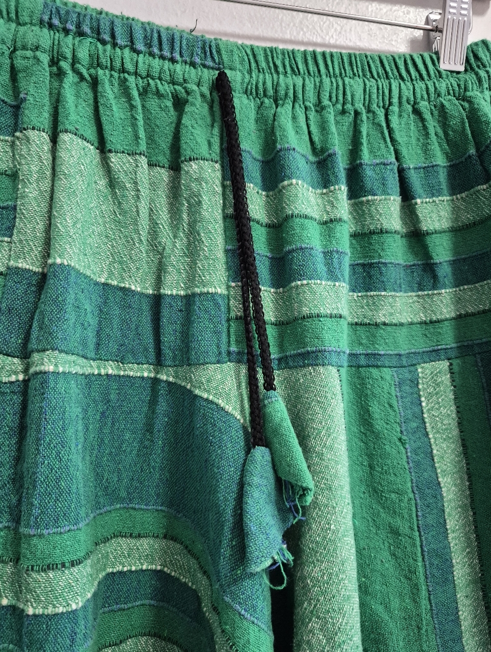 Peach Pebble Green Patchwork Harem Pants Boho Hippie Yoga Large - Picture 4 of 8